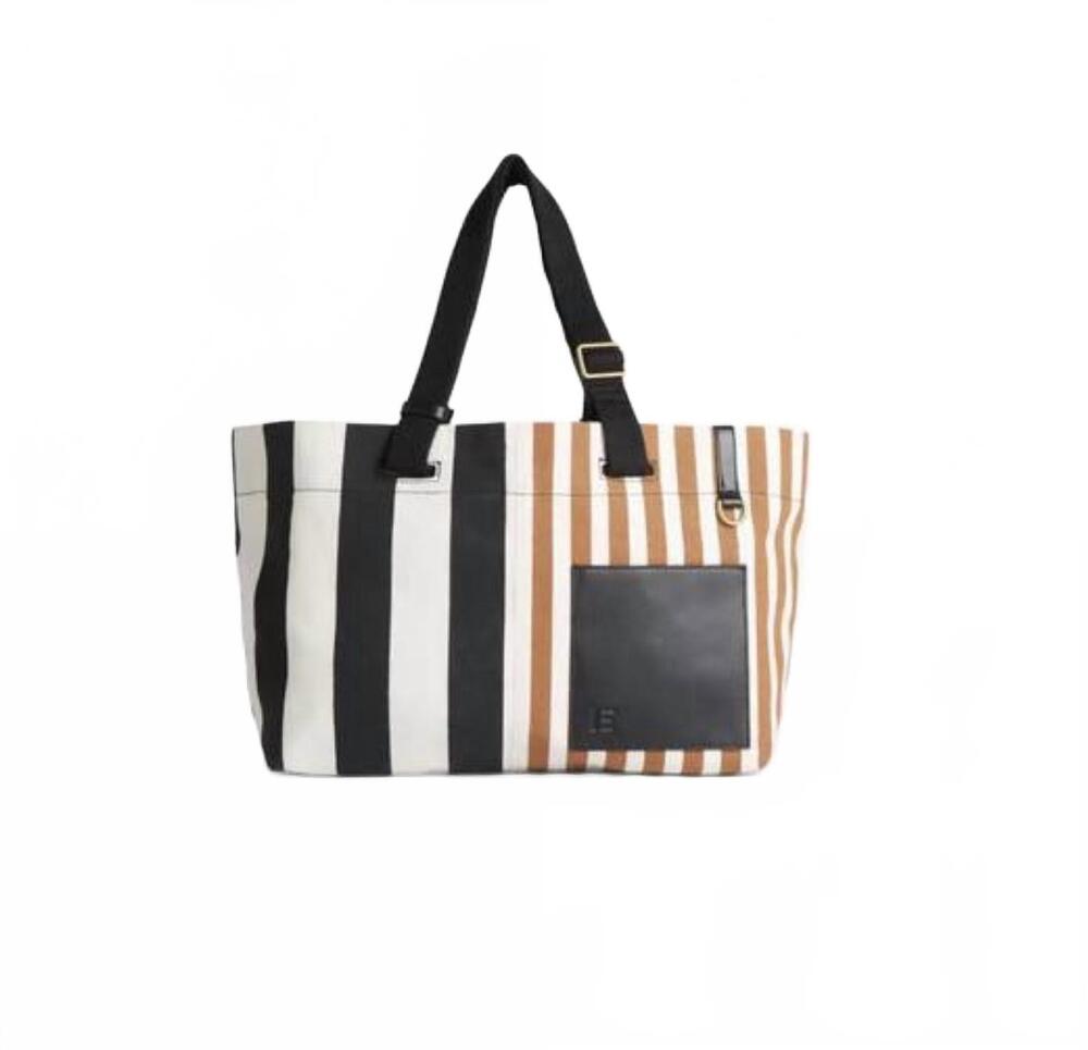 NEW INOUI EDITIONS cabas strap tote in bicolor stripe